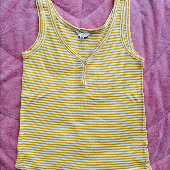 Lucky Brand Yellow Striped Tank Top - Picture 2 of 3